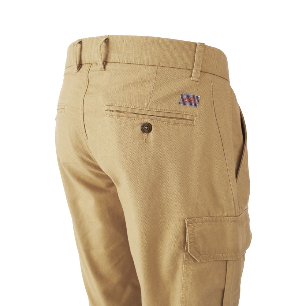 YES ZEE Beige Cotton Cargo Bermuda Shorts