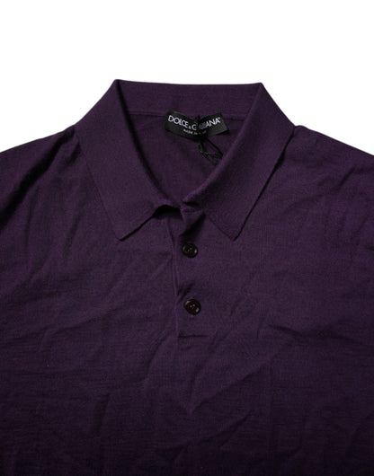 Dolce & Gabbana Violet Cashmere Collared Polo T-shirt