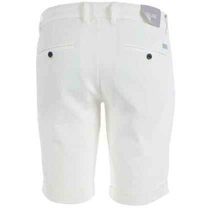 Yes Zee White Cotton Short