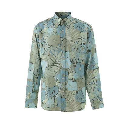 Tom Ford Light Blue Lyocell Shirt - Floral Print Elegance