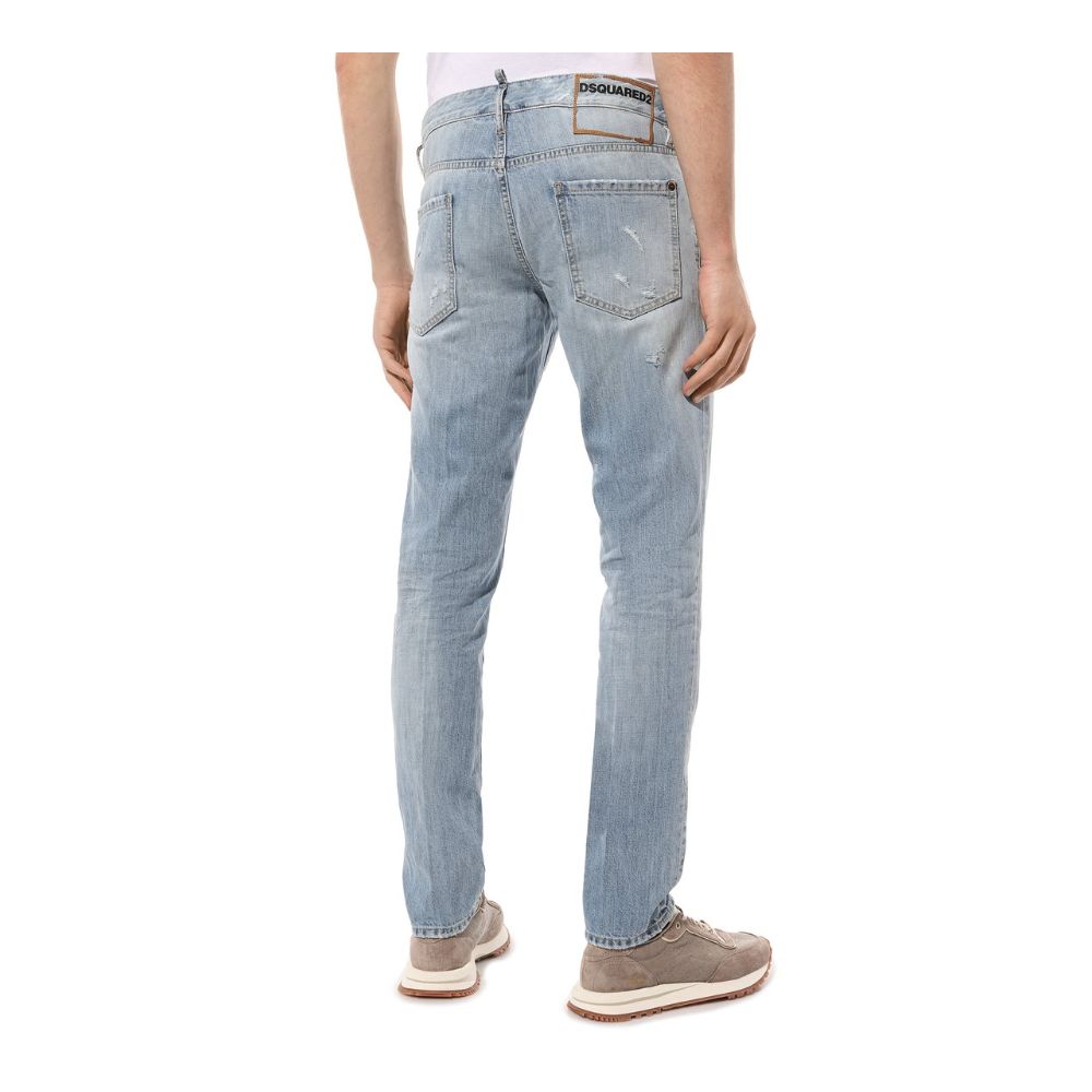 Dsquared2 Light Blue Distressed Slim Fit Jeans