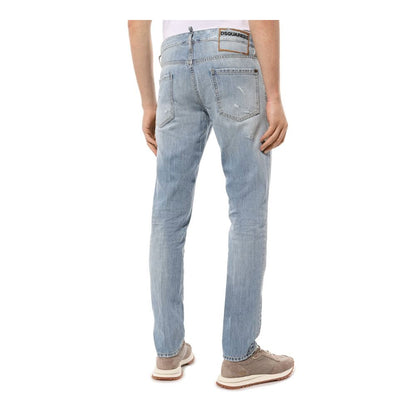 Dsquared2 Light Blue Distressed Slim Fit Jeans