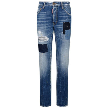 Dsquared2 Blue Cotton Slim Fit Jeans