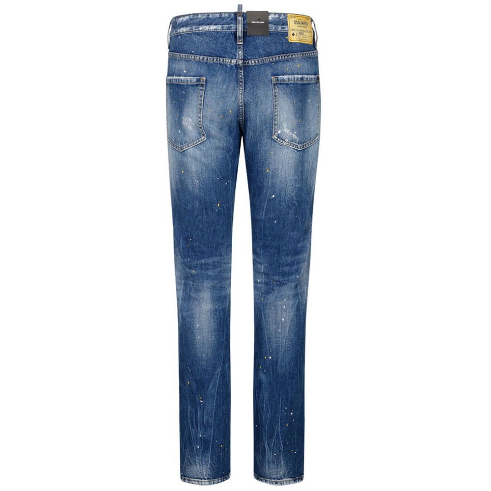 Dsquared2 Blue Cotton Slim Fit Jeans