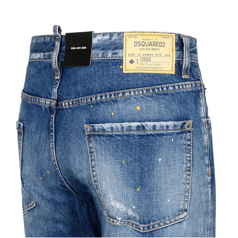 Dsquared2 Blue Cotton Slim Fit Jeans