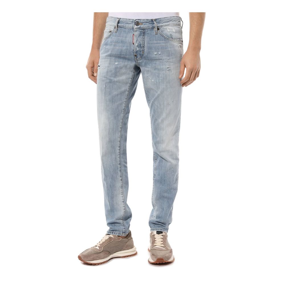 Dsquared2 Light Blue Distressed Slim Fit Jeans