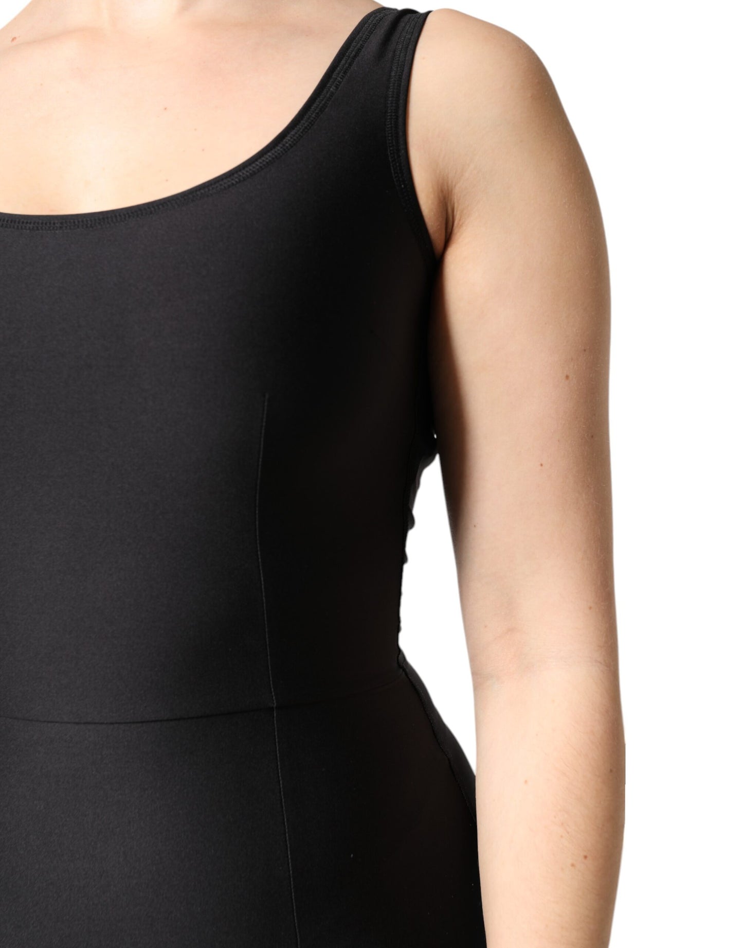 Dolce & Gabbana Black Sleeveless Bodycon Unitard Jumpsuit