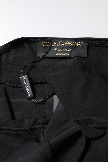 Dolce & Gabbana Black Sleeveless Bodycon Unitard Jumpsuit