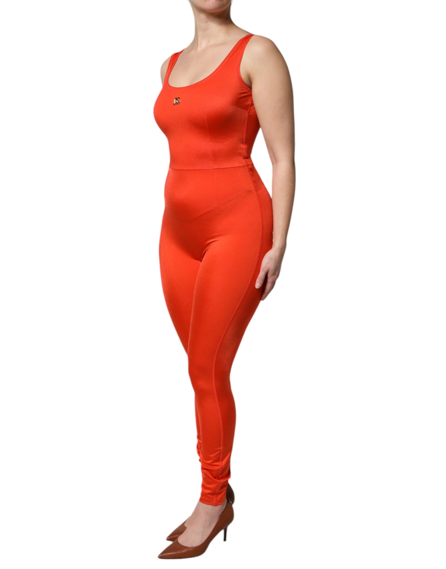 Dolce & Gabbana Orange Sleeveless Bodycon Jumpsuit