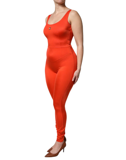 Dolce & Gabbana Orange Sleeveless Bodycon Jumpsuit