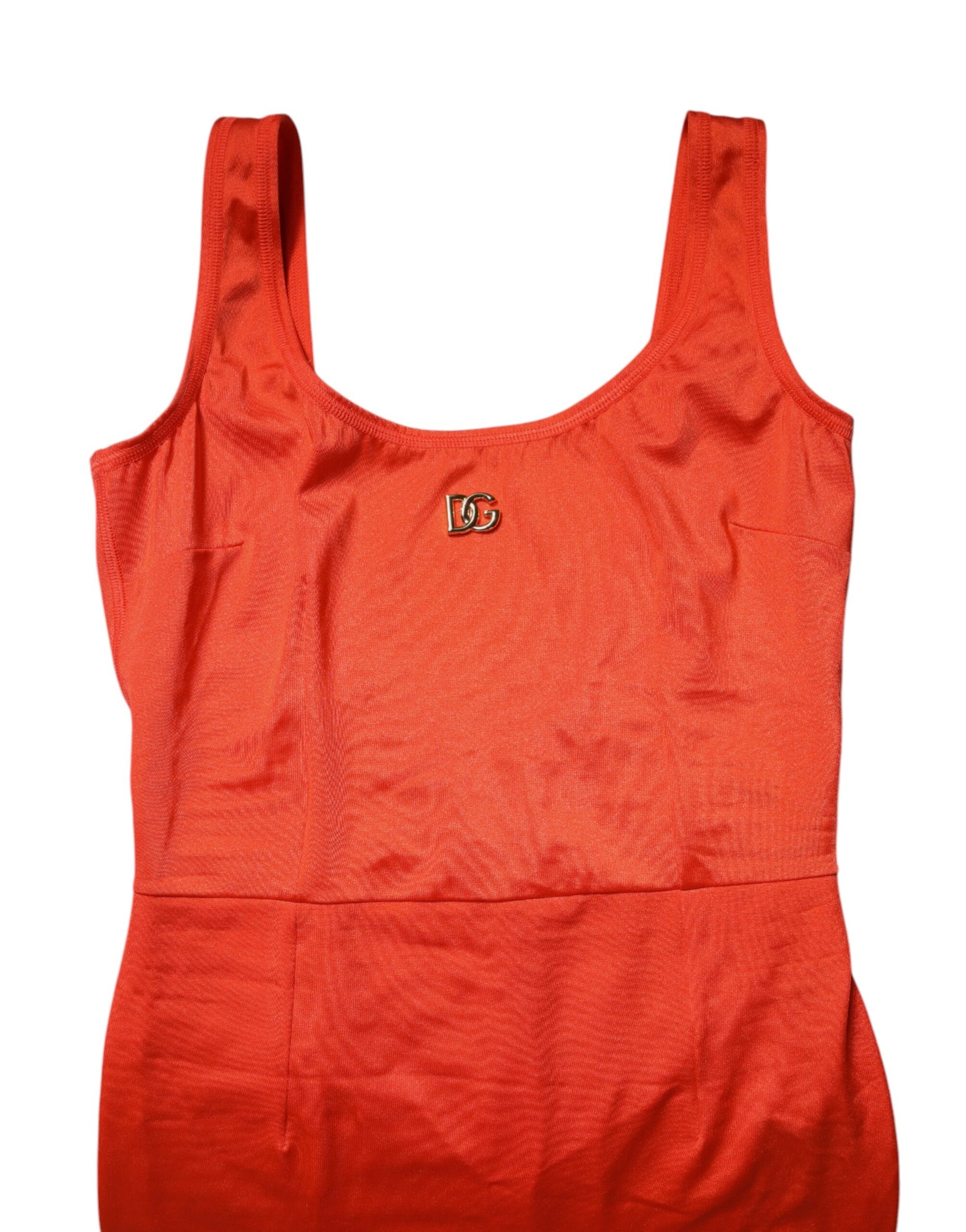 Dolce & Gabbana Orange Sleeveless Bodycon Jumpsuit
