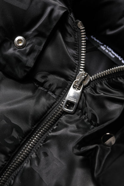 Dolce & Gabbana Black Padded Puffer Hooded Full Zip Cropped Jacket