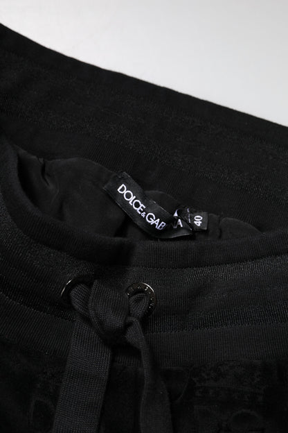 Dolce & Gabbana Black All-Over DG Logo Print Jogger Pants