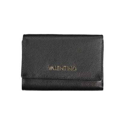 Valentino Bags Black Faux Leather Wallet with Automatic Closure