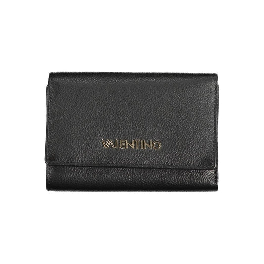 Valentino Bags Black Faux Leather Wallet with Automatic Closure