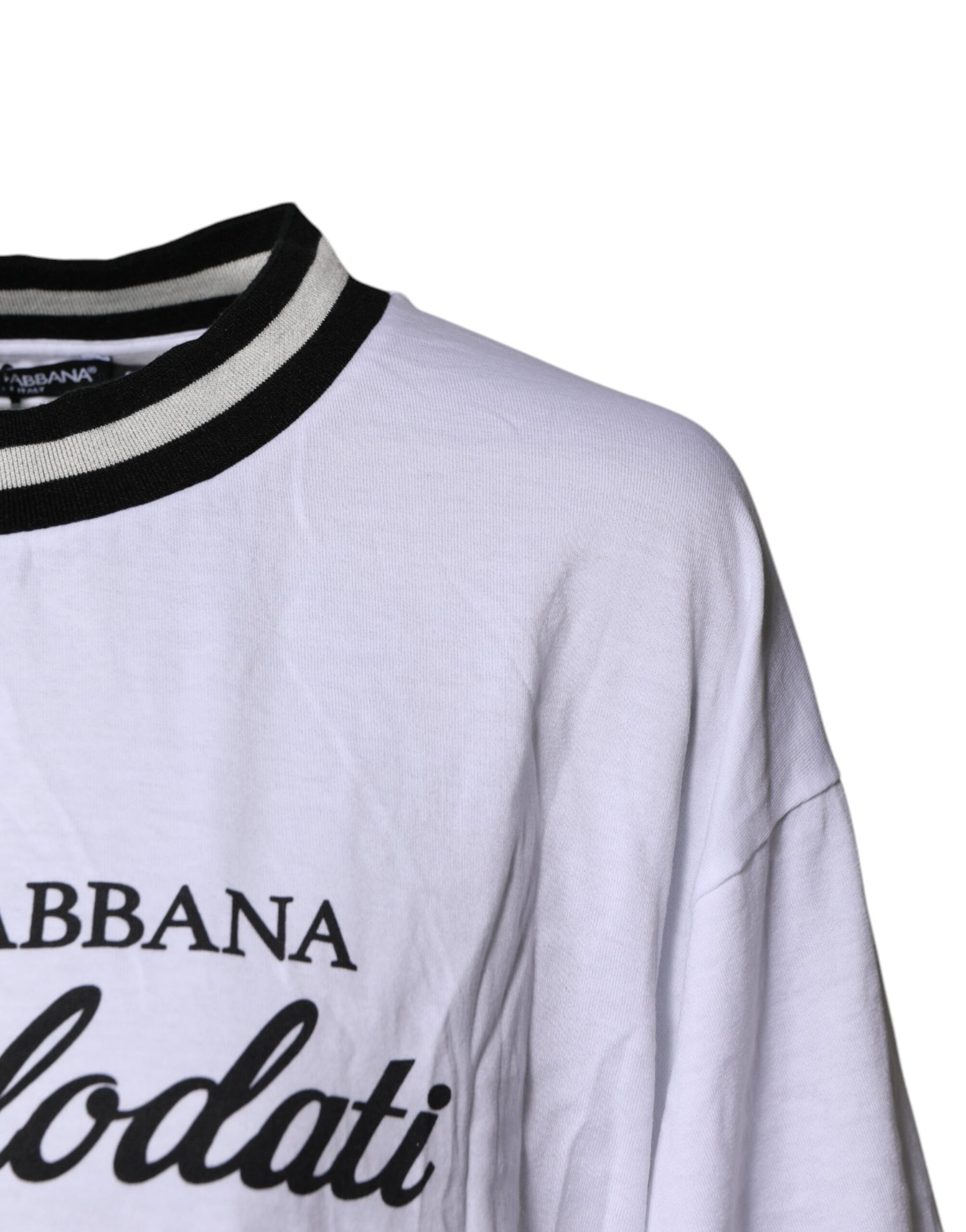 Dolce & Gabbana White Cotton DG Fashion Crew Neck Tee T-shirt