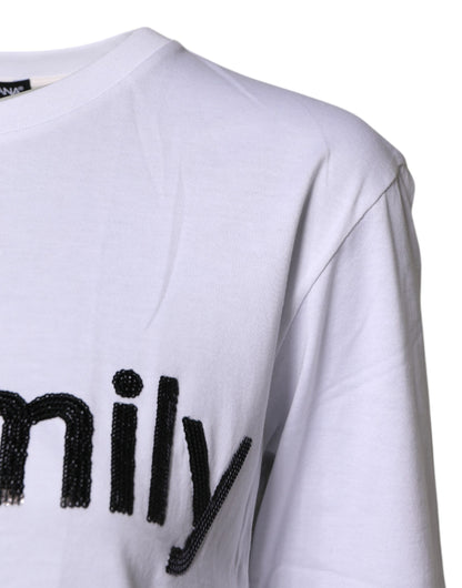 Dolce & Gabbana White #DGFAMILY Embroidery Cotton T-shirt