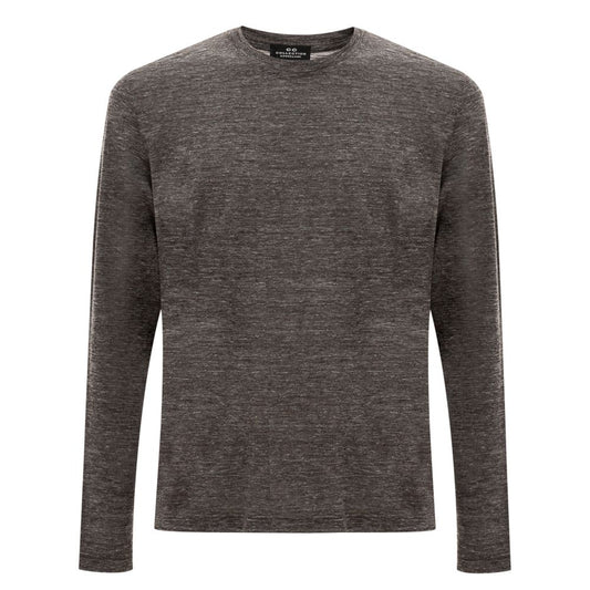 Corneliani Gray Wool Long Sleeved T-Shirt