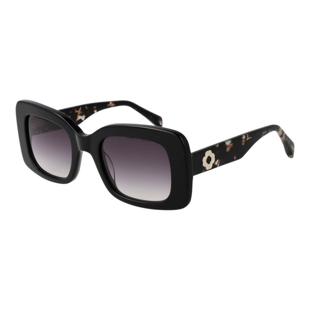 Maje Black Square Sunglasses with Purple Gradient Lenses for Women