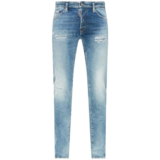 Dsquared2 Distressed Blue Cotton Jeans