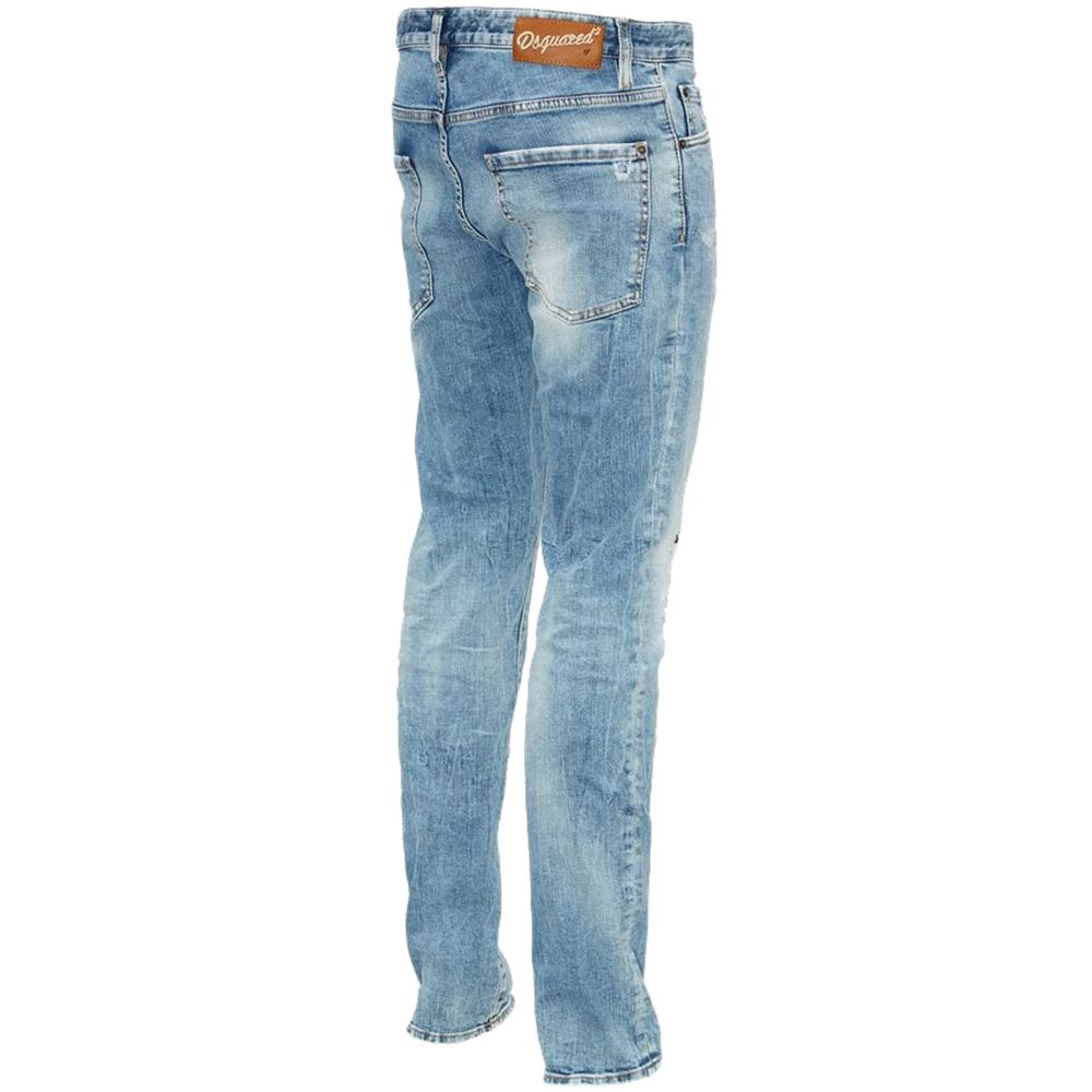 Dsquared2 Distressed Blue Cotton Jeans