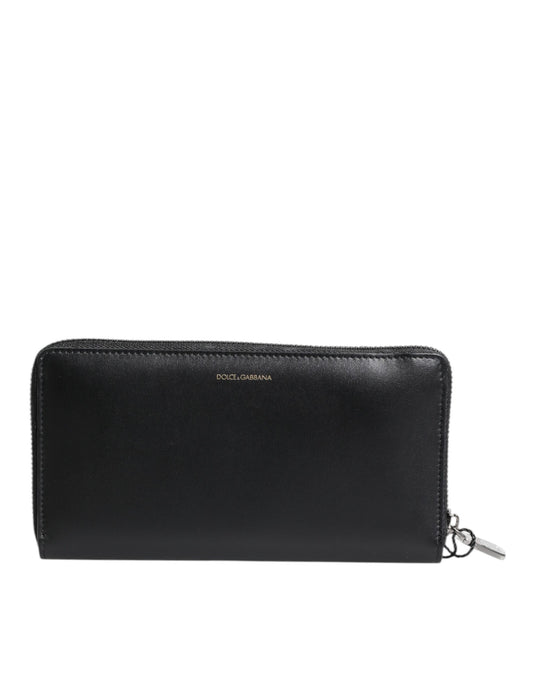 Dolce & Gabbana Black Blue Exotic Leather Embossed Continental Wallet