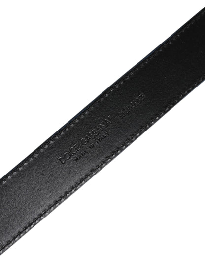 Dolce & Gabbana Blue & Beige Leather Weaved Metal Buckle Belt