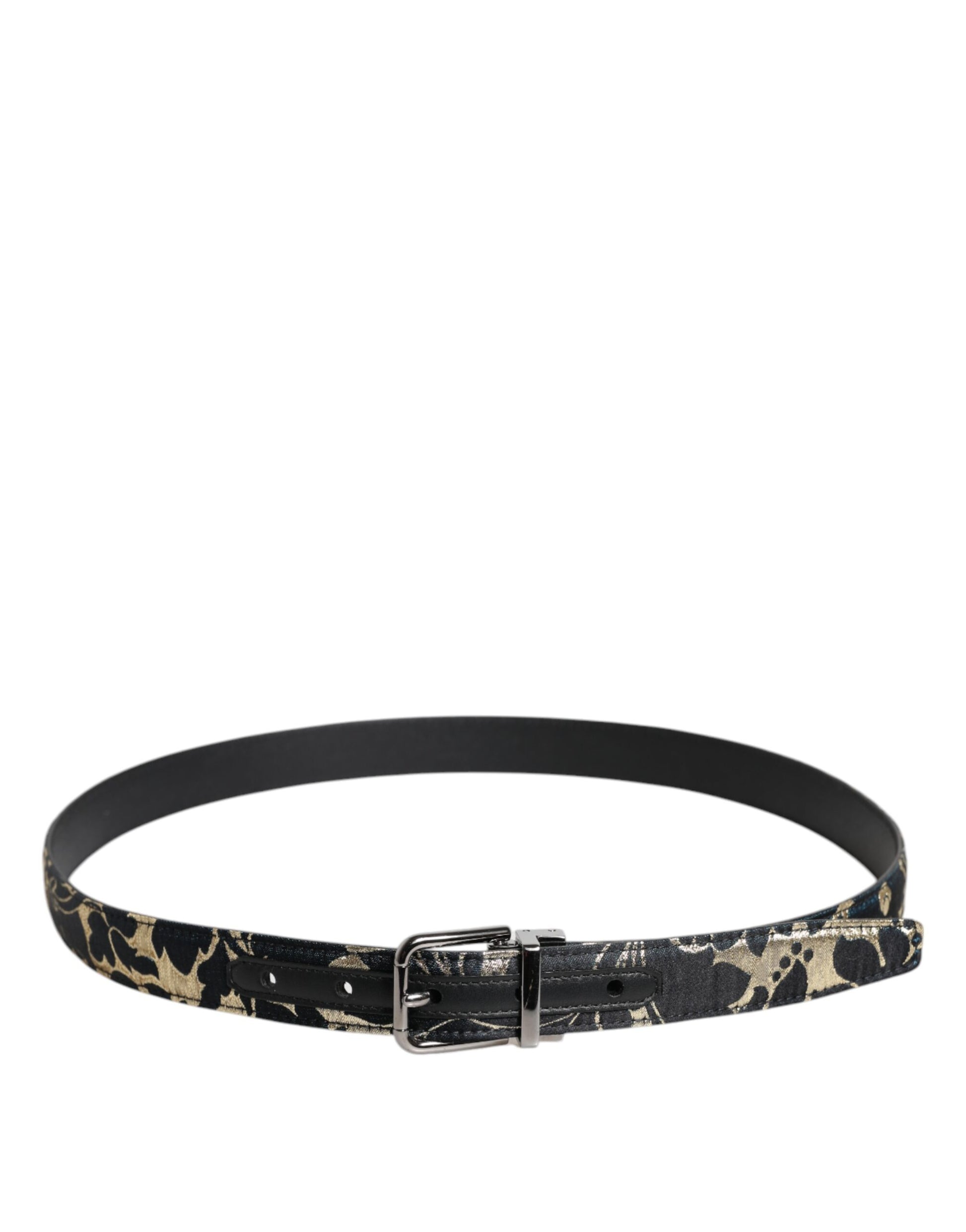 Dolce & Gabbana Multicolour Jacquard Leather Logo Buckle Belt