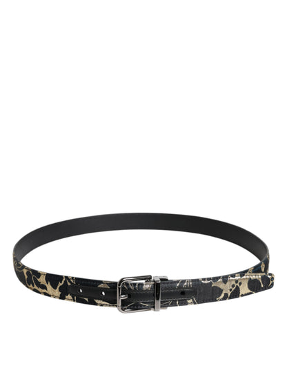 Dolce & Gabbana Multicolour Jacquard Leather Logo Buckle Belt