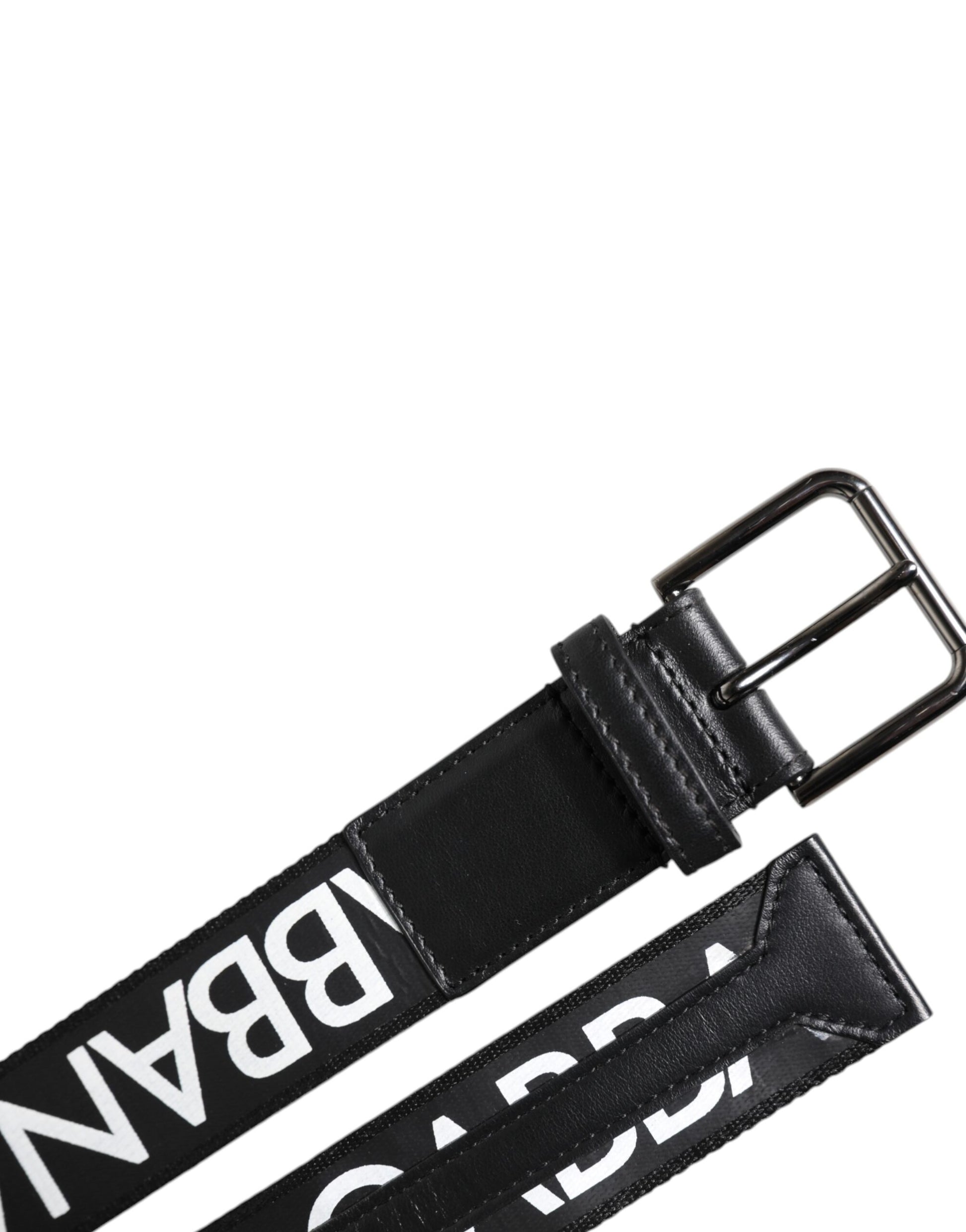 Dolce & Gabbana Black Leather Classic Metal Logo Buckle Belt