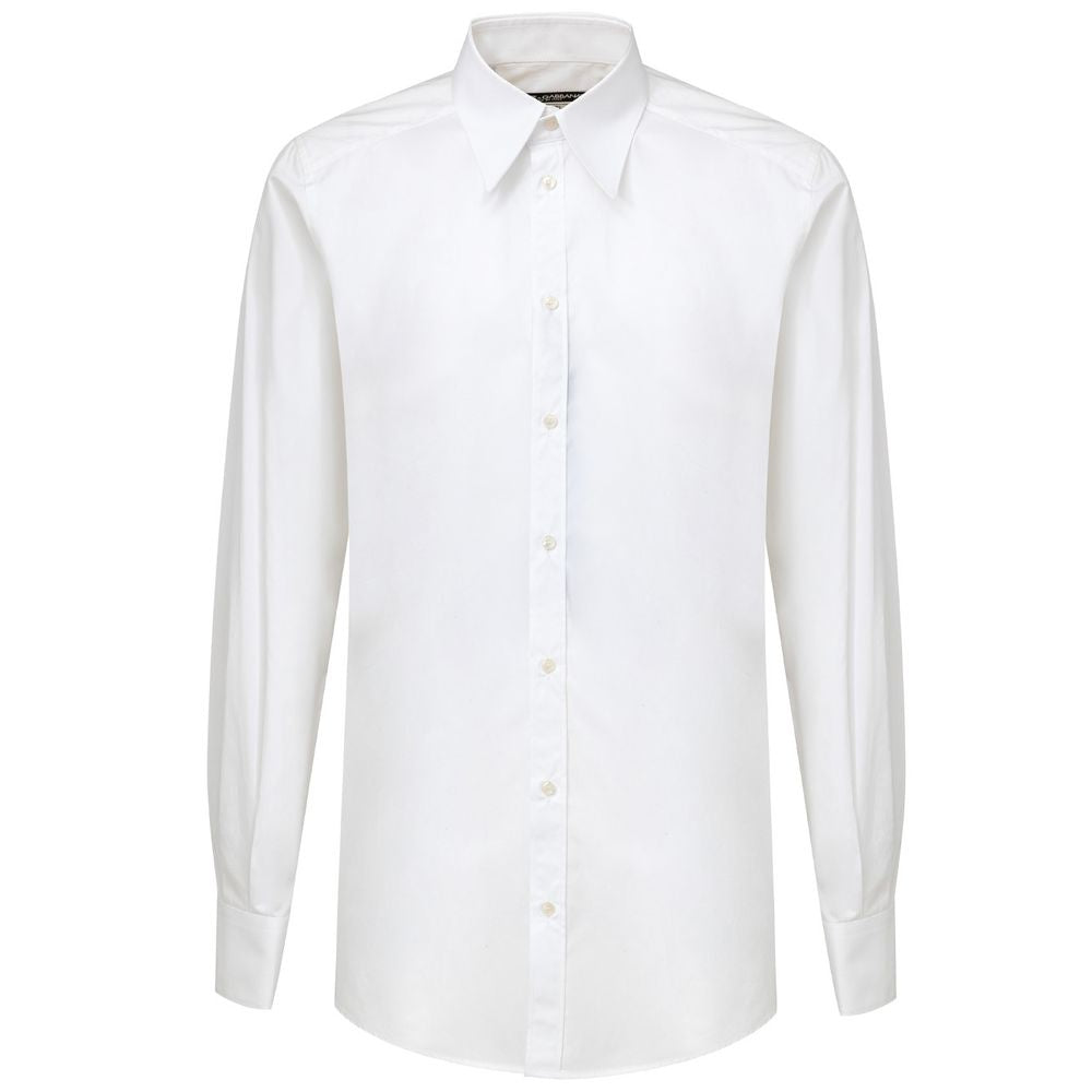 Dolce & Gabbana White Cotton Dress Shirt - Seamless Elegance