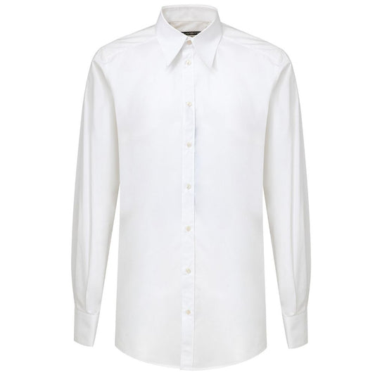 Dolce & Gabbana White Cotton Dress Shirt - Seamless Elegance
