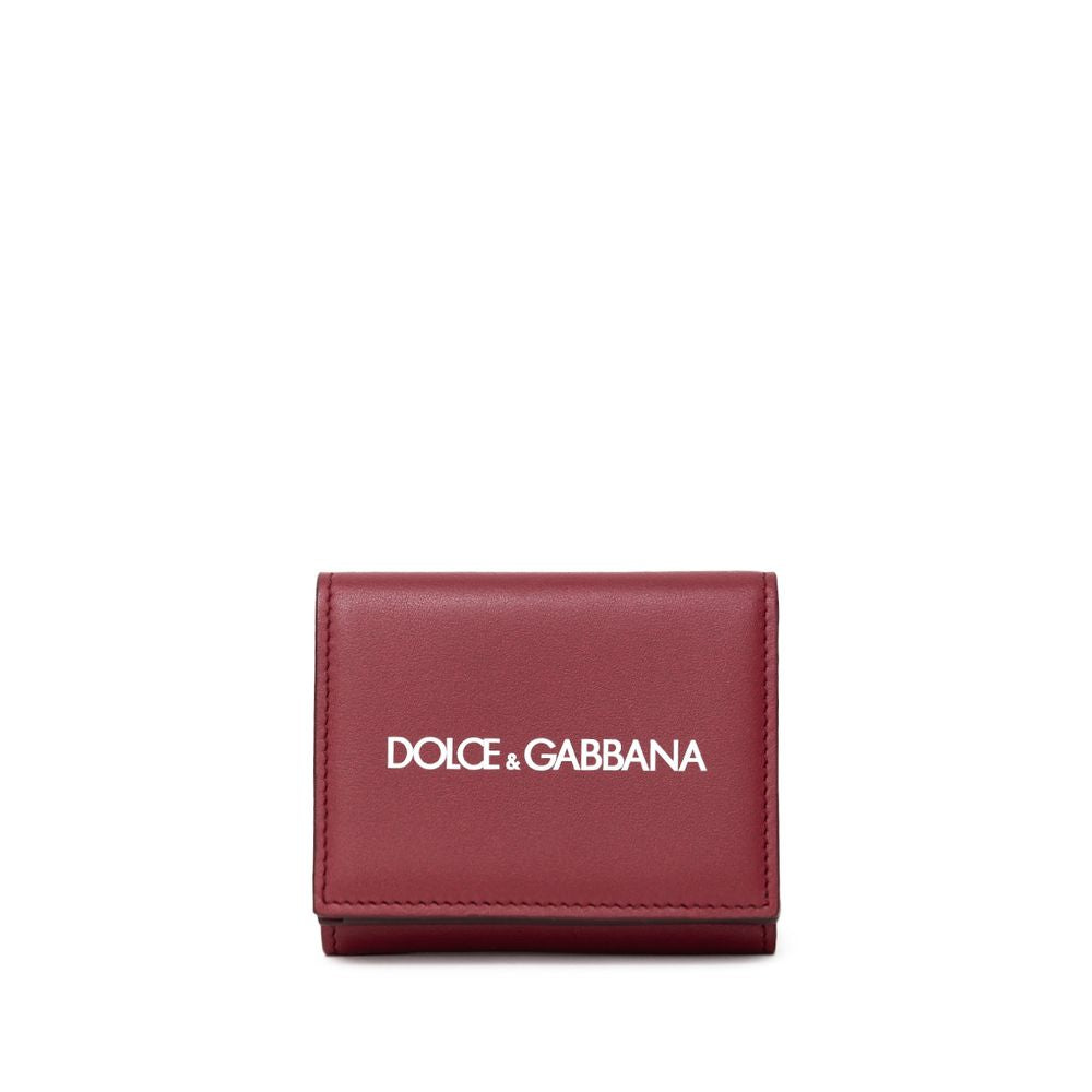 Dolce & Gabbana Red Calfskin Leather Mini Wallet