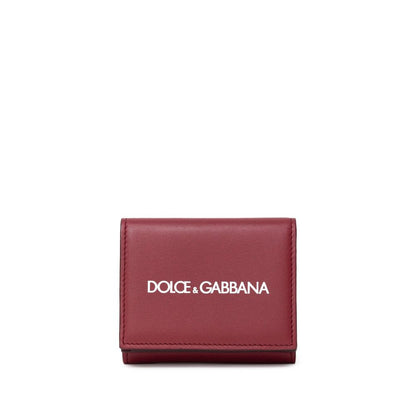 Dolce & Gabbana Red Calfskin Leather Mini Wallet
