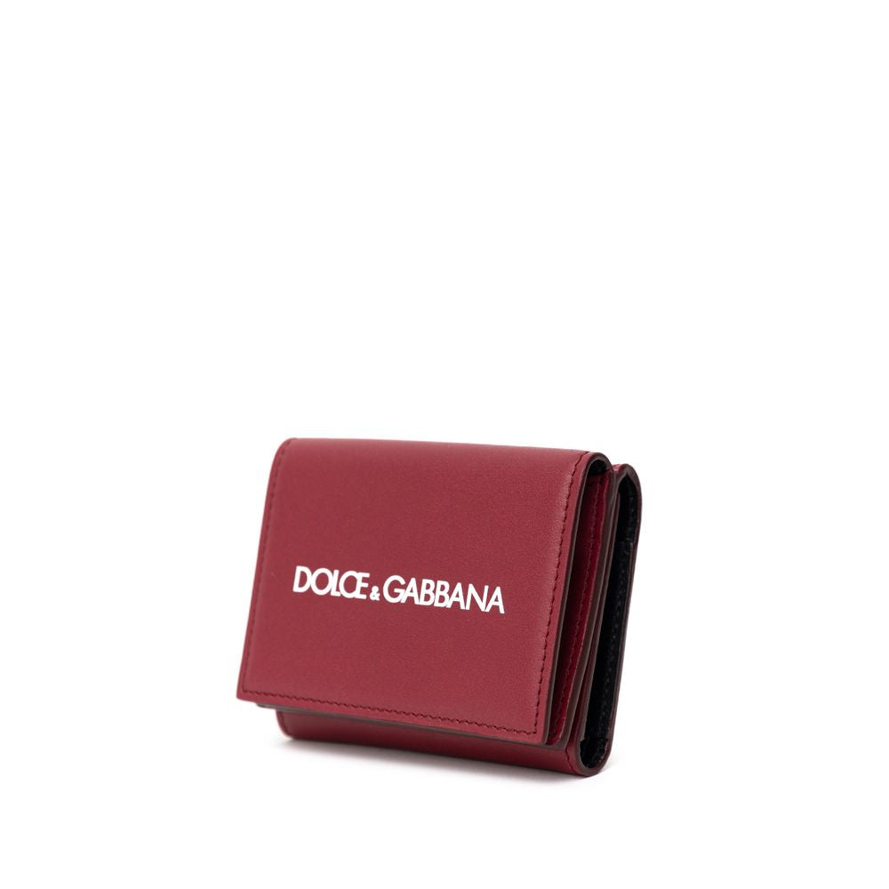 Dolce & Gabbana Red Calfskin Leather Mini Wallet
