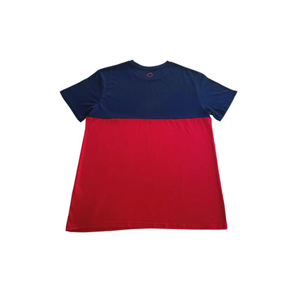 Trussardi Beachwear Red Two-Tone Polyester T-Shirt