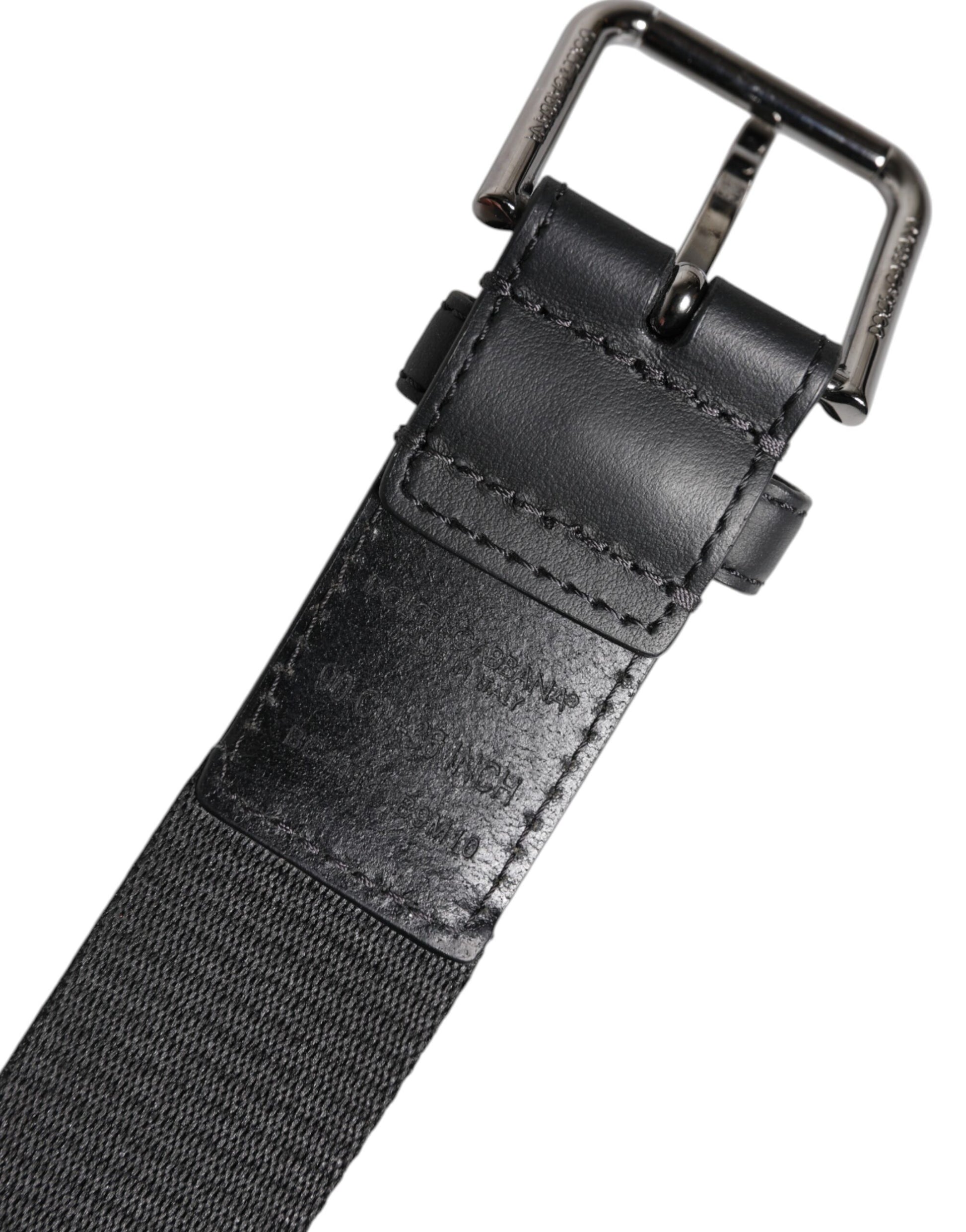 Dolce & Gabbana Green & Black Classic Metal Logo Buckle Belt for Men