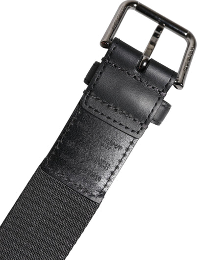 Dolce & Gabbana Green & Black Classic Metal Logo Buckle Belt for Men