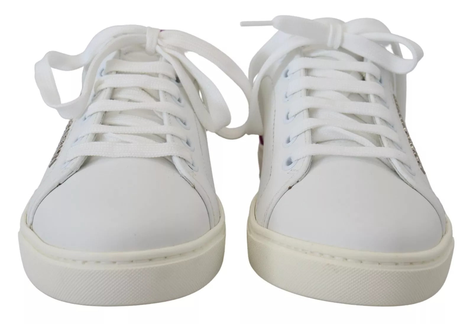 Dolce & Gabbana White Classic Sneakers for Women - Leather Low-Top Shoes