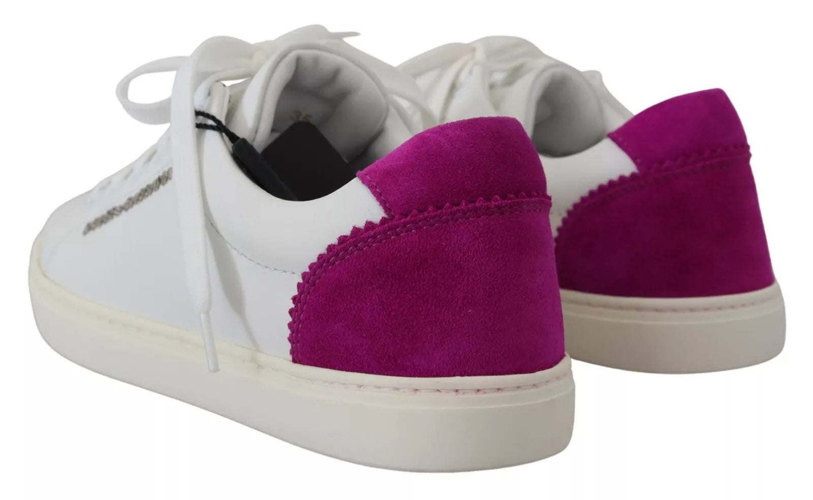 Dolce & Gabbana White Classic Sneakers for Women - Leather Low-Top Shoes