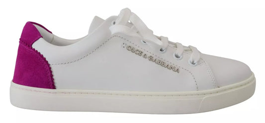 Dolce & Gabbana White Classic Sneakers for Women - Leather Low-Top Shoes