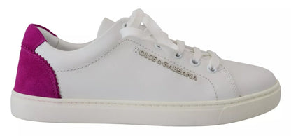 Dolce & Gabbana White Classic Sneakers for Women - Leather Low-Top Shoes