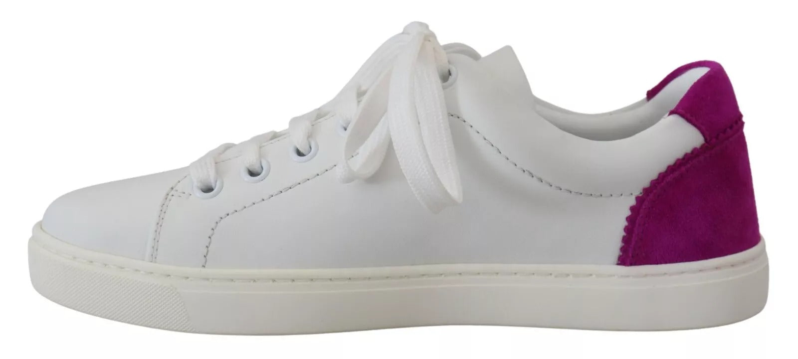 Dolce & Gabbana White Classic Sneakers for Women - Leather Low-Top Shoes