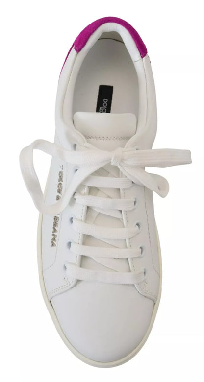 Dolce & Gabbana White Classic Sneakers for Women - Leather Low-Top Shoes