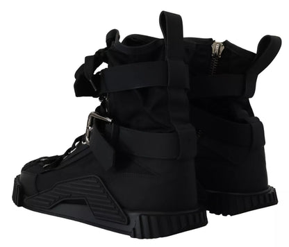 Dolce & Gabbana Black High Top Buckle Sorrento Sneakers