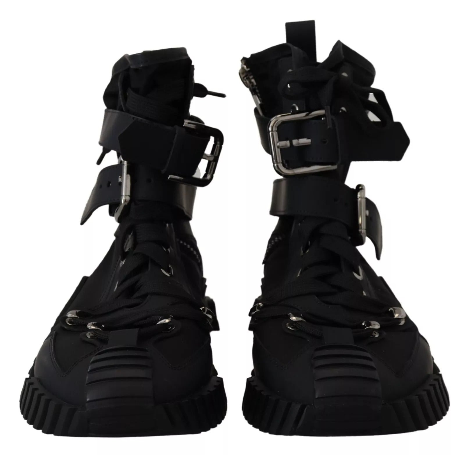 Dolce & Gabbana Black High Top Buckle Sorrento Sneakers