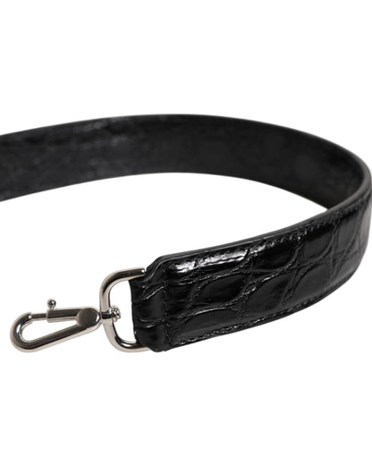 Dolce & Gabbana Black Alligator Leather Shoulder Strap Handbag Accessory