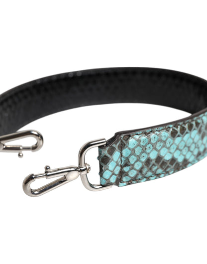 Dolce & Gabbana Black Blue Exotic Leather Shoulder Strap Bag