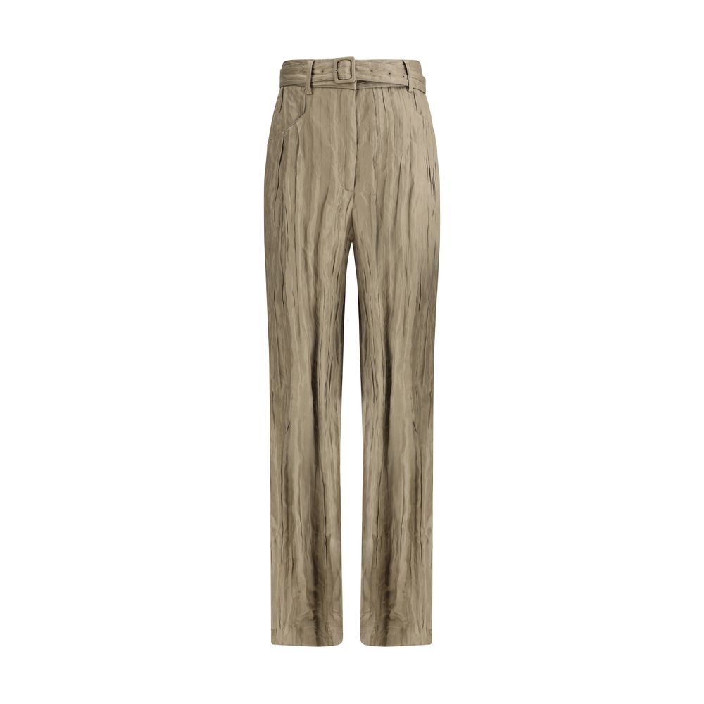 Gabriela Hearst Ruched Silk Norman Pants