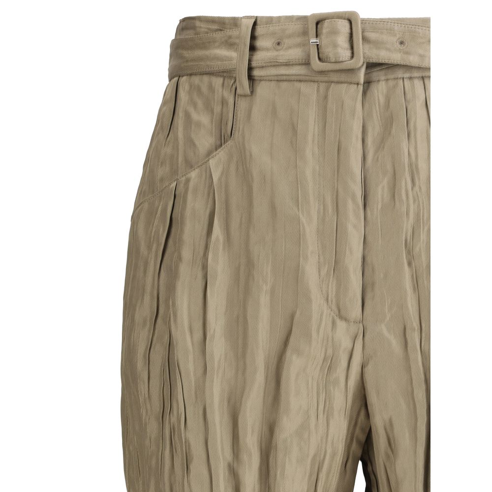 Gabriela Hearst Ruched Silk Norman Pants